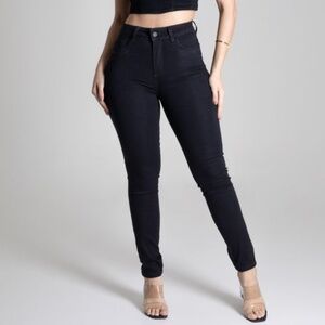 High Waist Butt-Lifting Black Twill Pants-Comfortable and Stylish